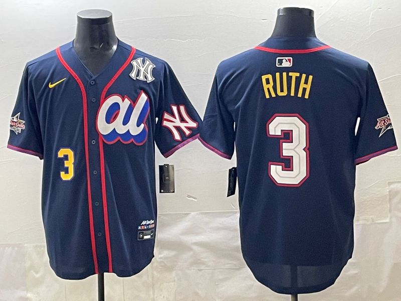 Men 2025 New York Yankees #3 Ruth Drak Blue All star Nike MLB Jersey style 08
